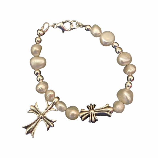 Chromey Pearl Bracelet