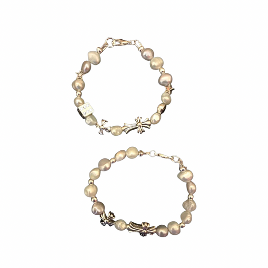 Chromey Pearl Bracelet